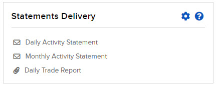 Image of the statements delivery widget in portal. 