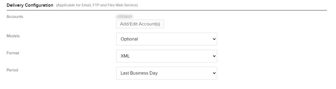 Image of the activity flex query delivery configuration panel in portal. 