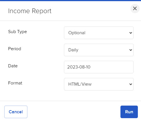 Image of the income report panel in advisor portal. 