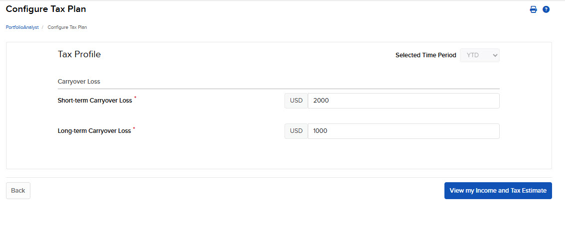 Tax Planner Completed in Portal