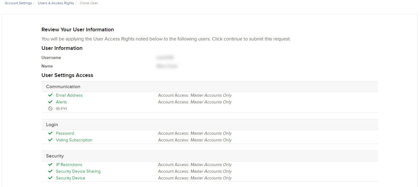 Image of the review user information in Portal. 