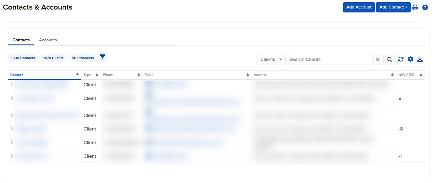 The client details page in advisor portal for DocuSign