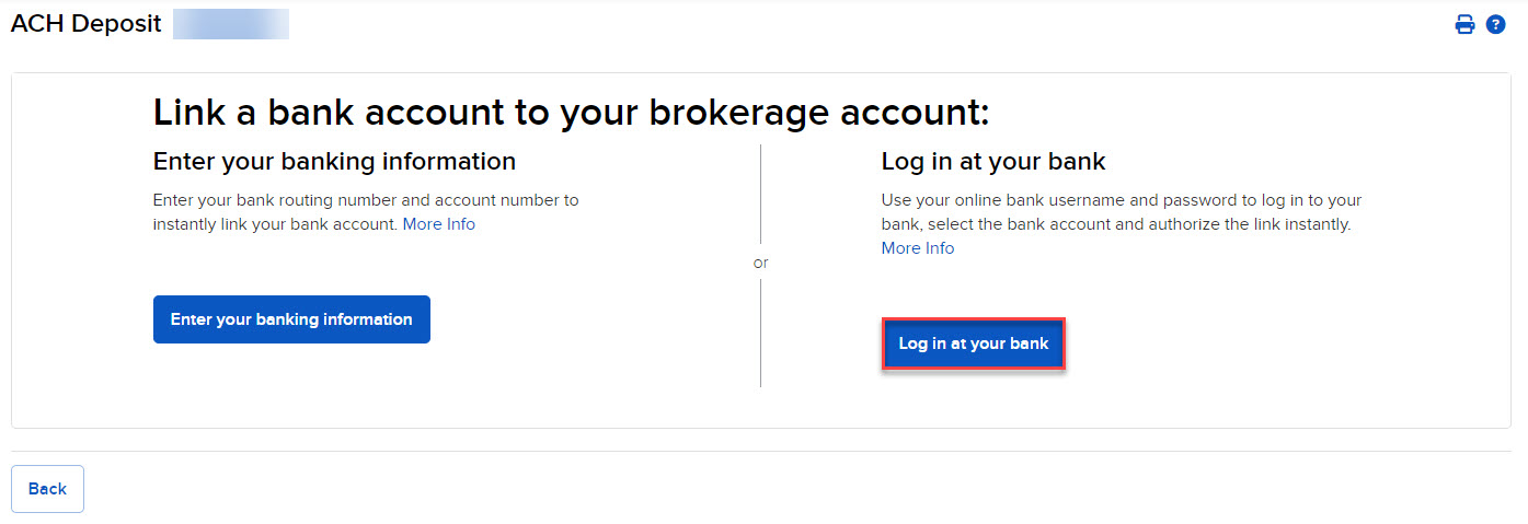 The ACH deposit login at your bank panel in portal. 