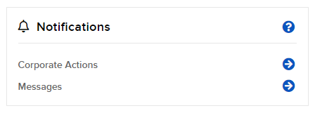 The notifications widget in portal. 