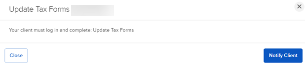The notify client button in portal. 