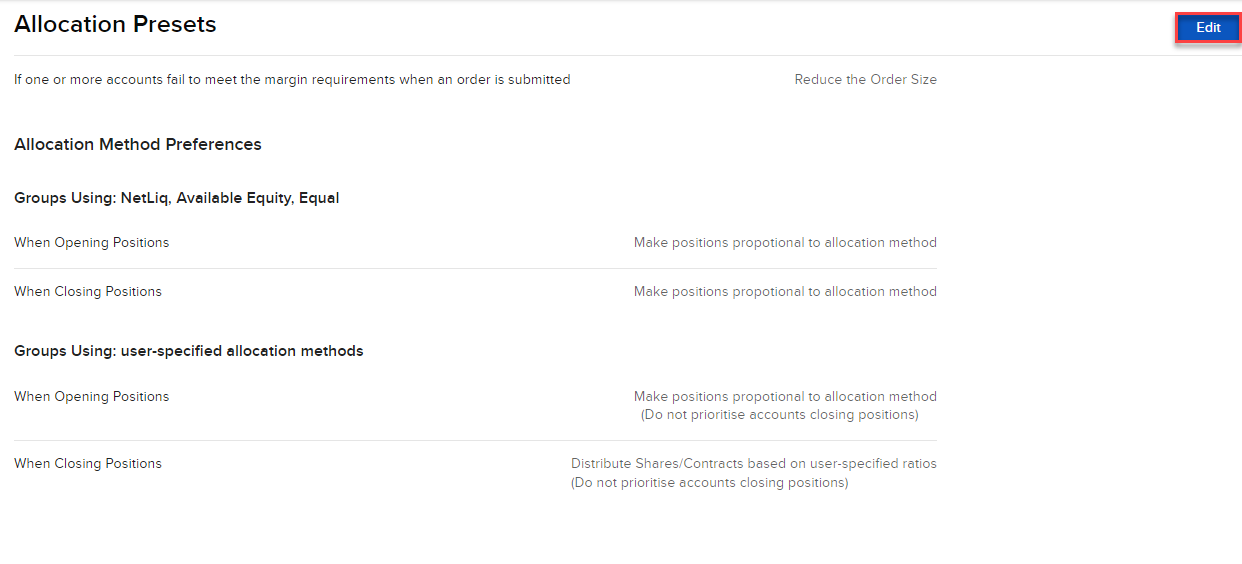 The allocation presets edit button in portal. 