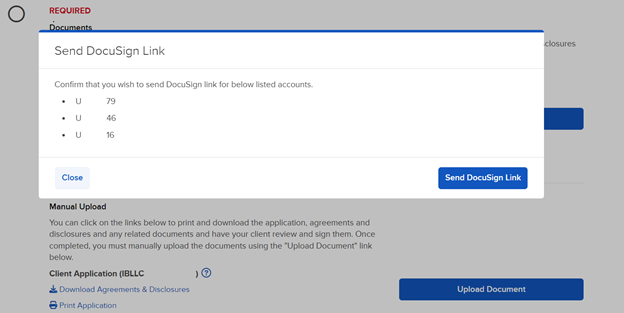 Sending multiple applications to be signed via DocuSign.