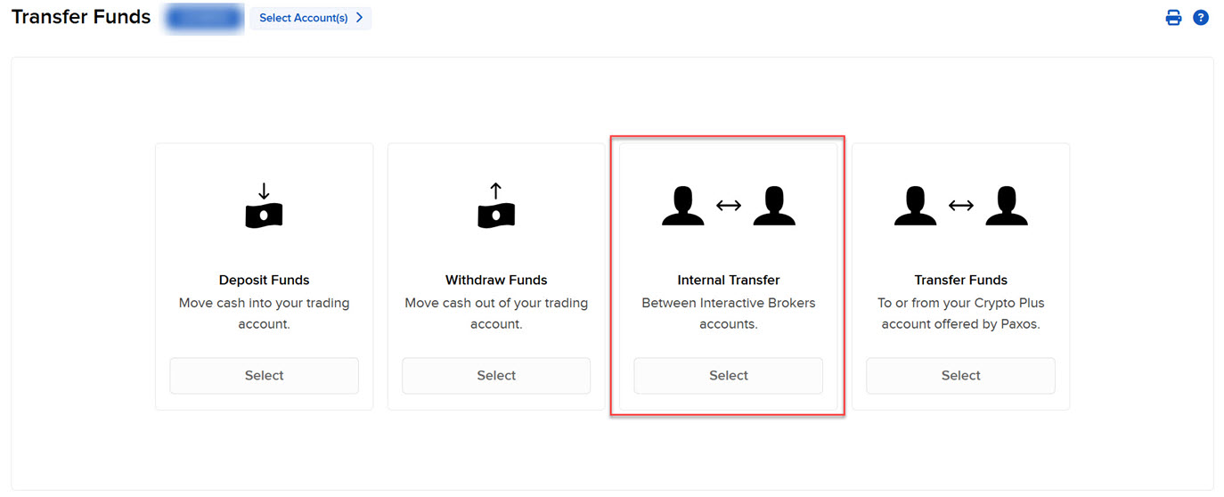 The internal transfer button in portal. 