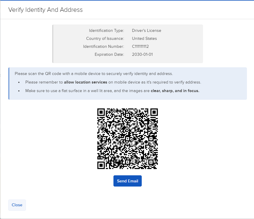 The Au10tix scan QR code in portal. 