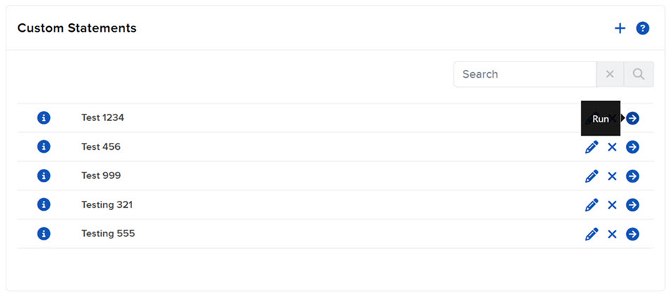 Run a Custom Statement Image of the run a custom statement button in portal.