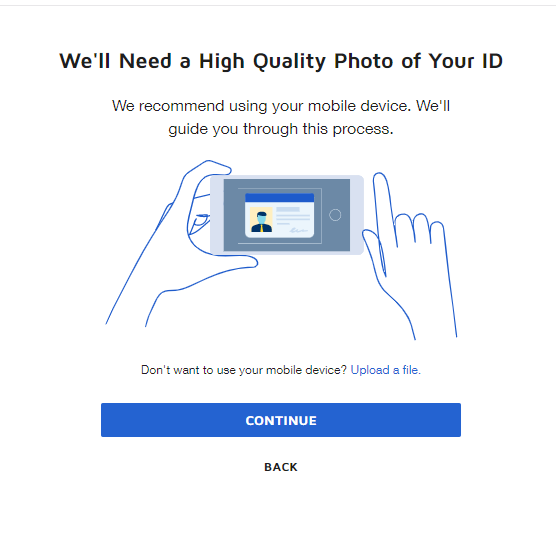Image of the DocuSign photo ID option. 