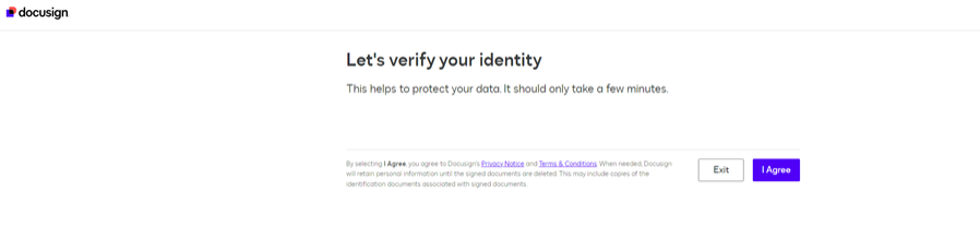 Image of the DocuSign verify mobile number screen. 