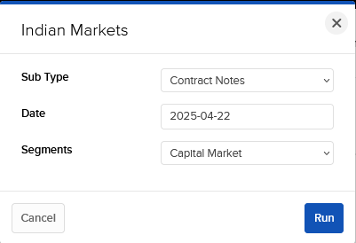 The India Markets panel in portal. 