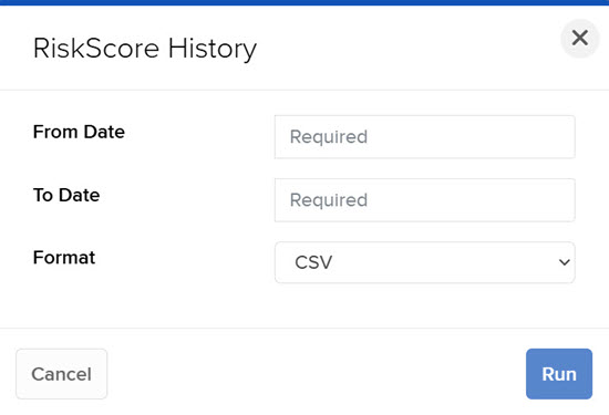 Image of the RiskScore history panel in advisor portal. 