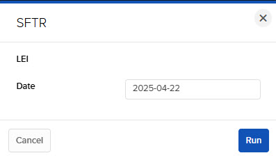 The SFTR panel in portal. 