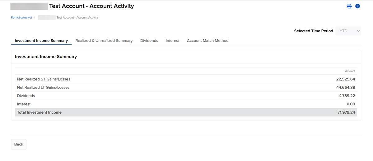 View Account Activity in PA 