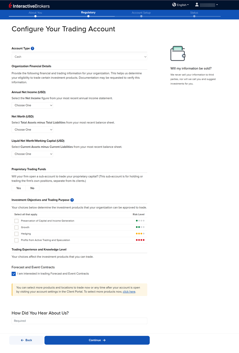 The broker financial information. 
