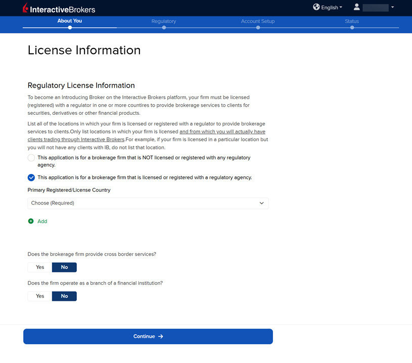 The license information for registered broker