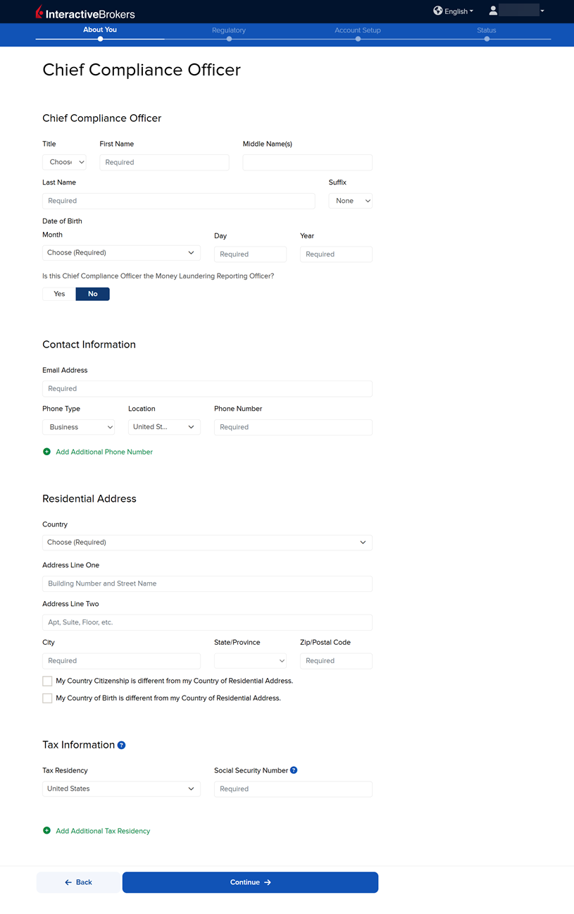 The chief compliance officer information. 
