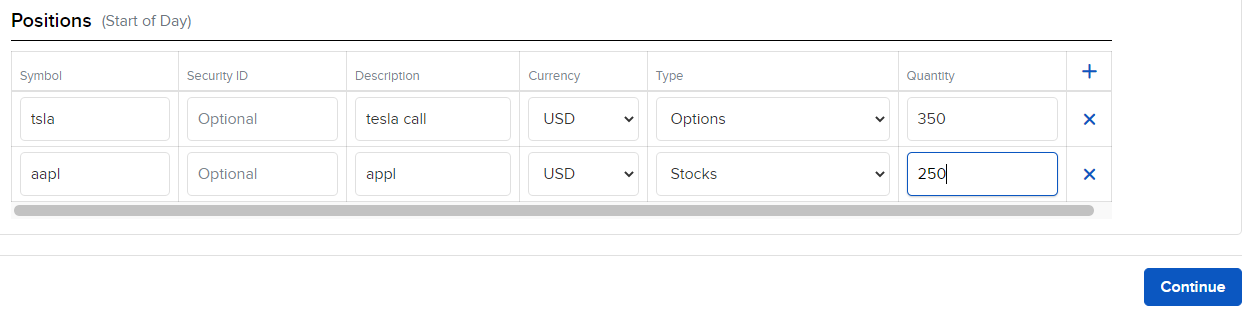 Image of the PortfolioAnalyst add positions panel. 