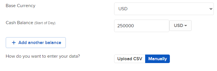 Image of the PortfolioAnalyst add offline balances manually. 