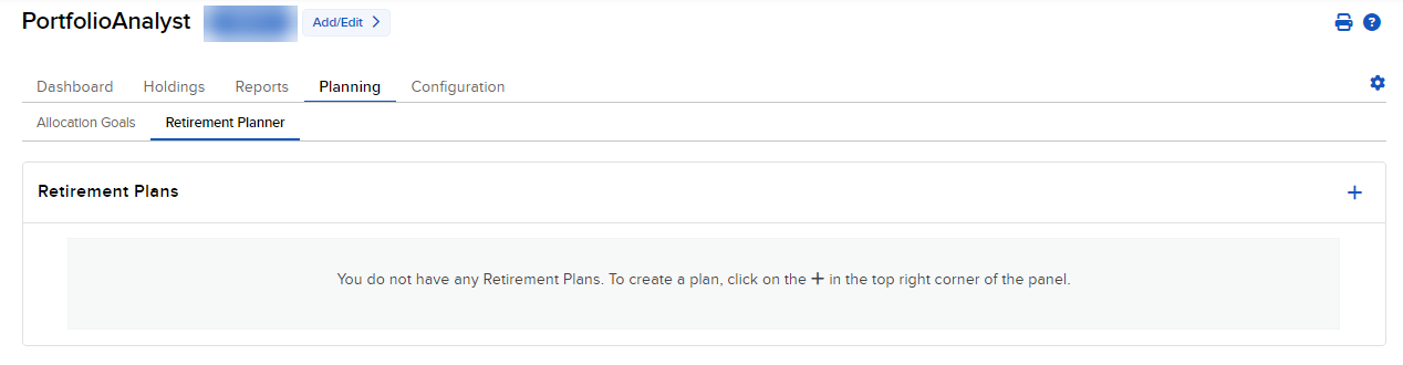 Image of the PortfolioAnalyst retirement planner for institutions