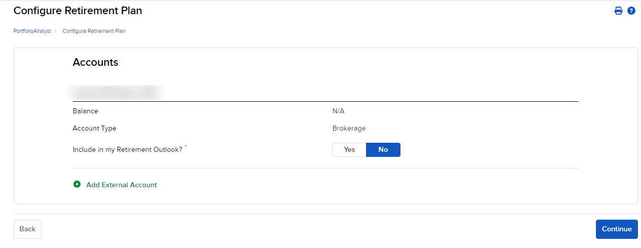 Image of the PortfolioAnalyst configure retirement plan for institutions. 
