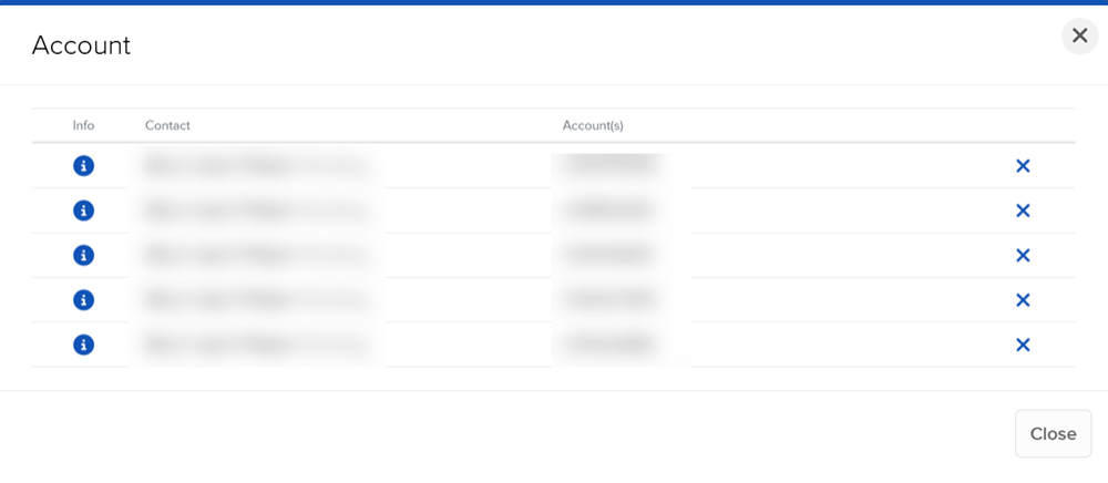 Image of a list of household members panel in portal. 