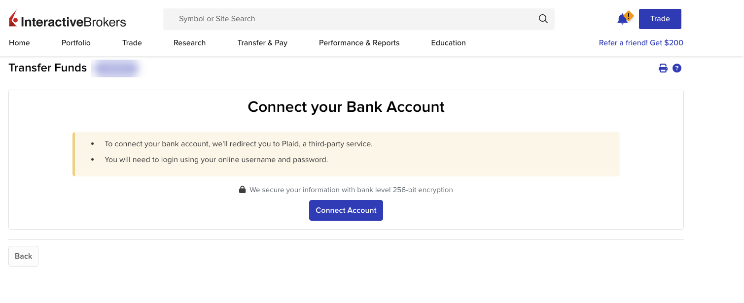 Image of the plaid identity verification panel in Portal. 