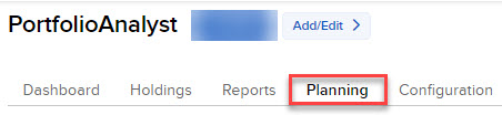 Image of the PortfolioAnalyst planning tab