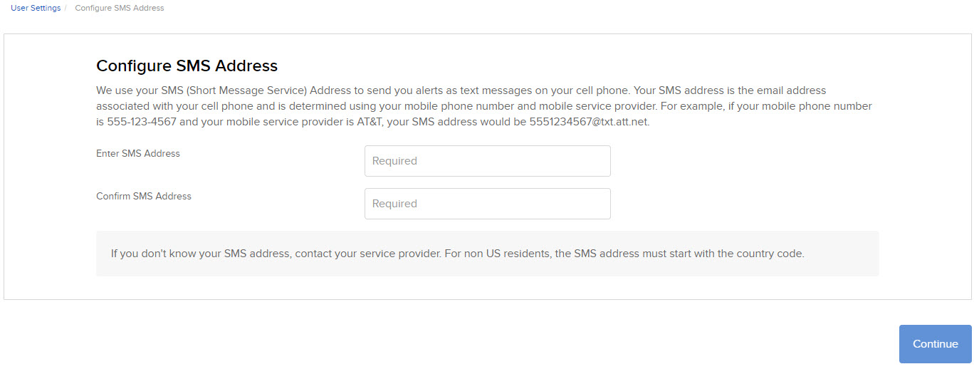 SMS Address