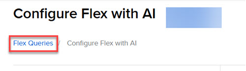 Flex Queries Breadcrumb in Portals