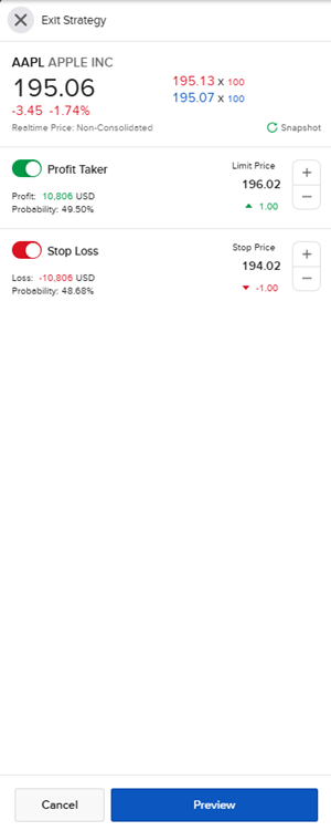 The exit strategy tool in portal. 