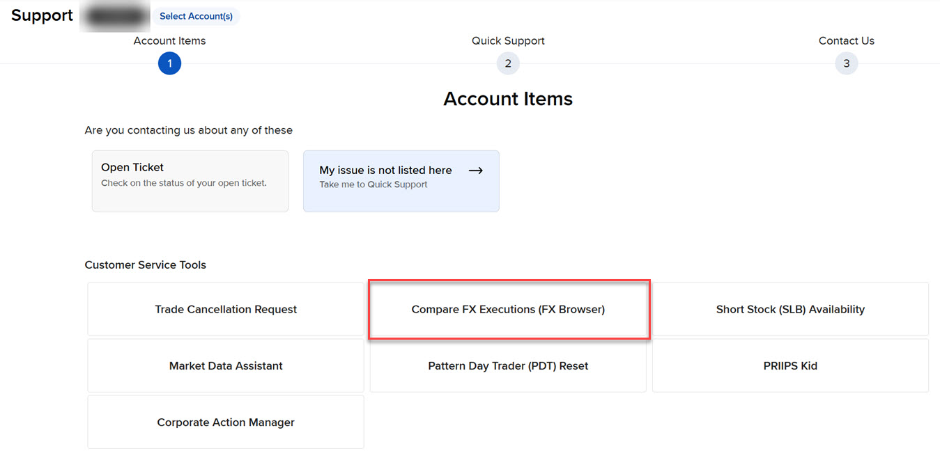 The Trades on IBKR's FX Platform menu in portal. 
