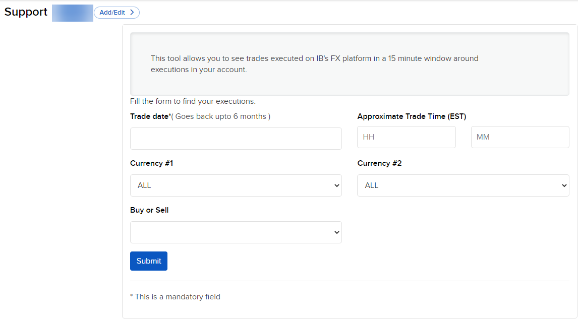 The FX Browser panel in broker portal. 