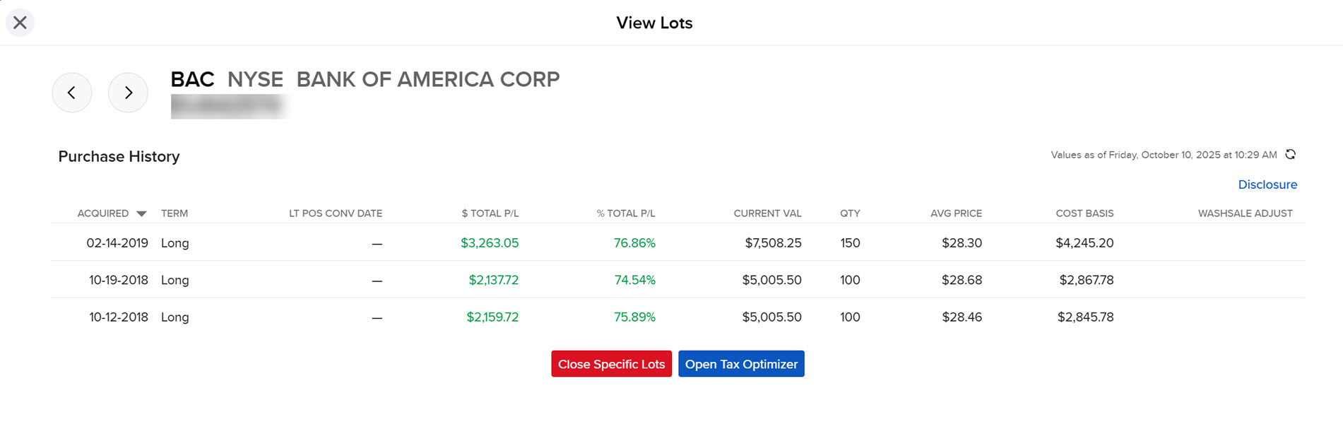 The view lots screen in Portal. 