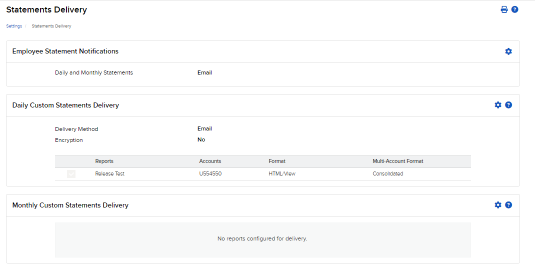 The statements delivery panel 