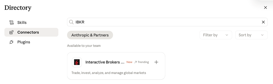 Search IBKR In Claude in Desktop