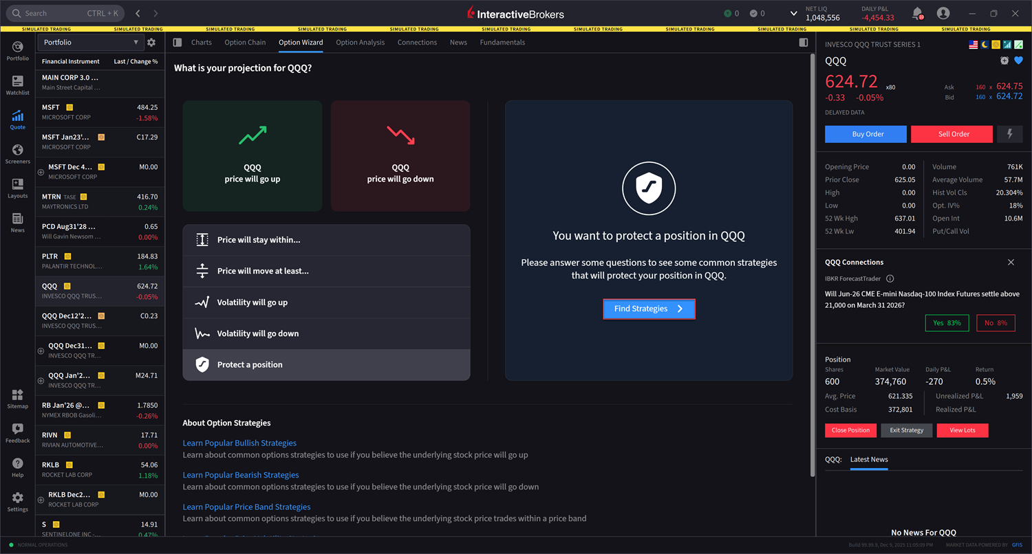 Protective Collar Find Strategies in IBKR Desktop