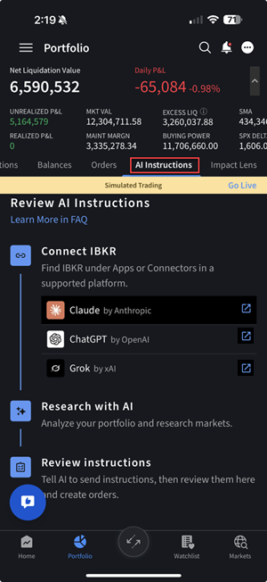 AI Instructions Tab in Mobile