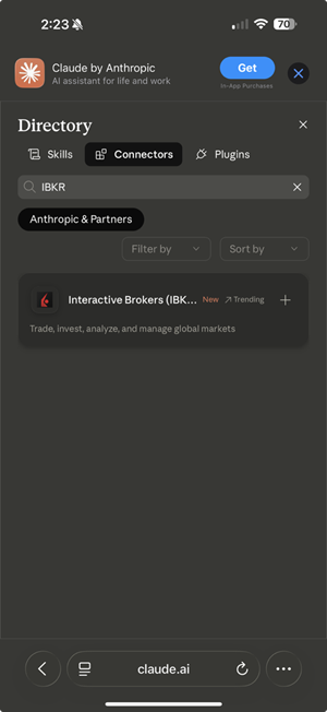 Search IBKR for AI Instructions in Mobile