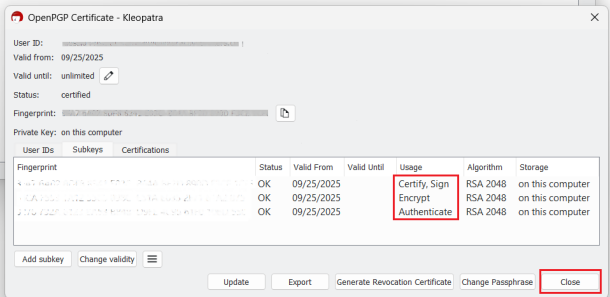 Certify, Sign, Encrypt, Authenticate Certify, Sign, Encrypt, Authenticate window