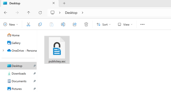 public key file location The public key file location window