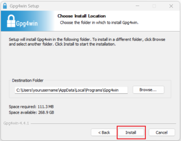 Gpg4win Installation Location The gpg4win installation location