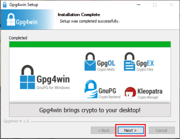 Gpg4win Installation Complete The gpg4win installation complete