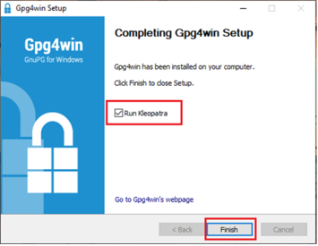 Run Kleopatra  Run Kleopatra to complete setup.