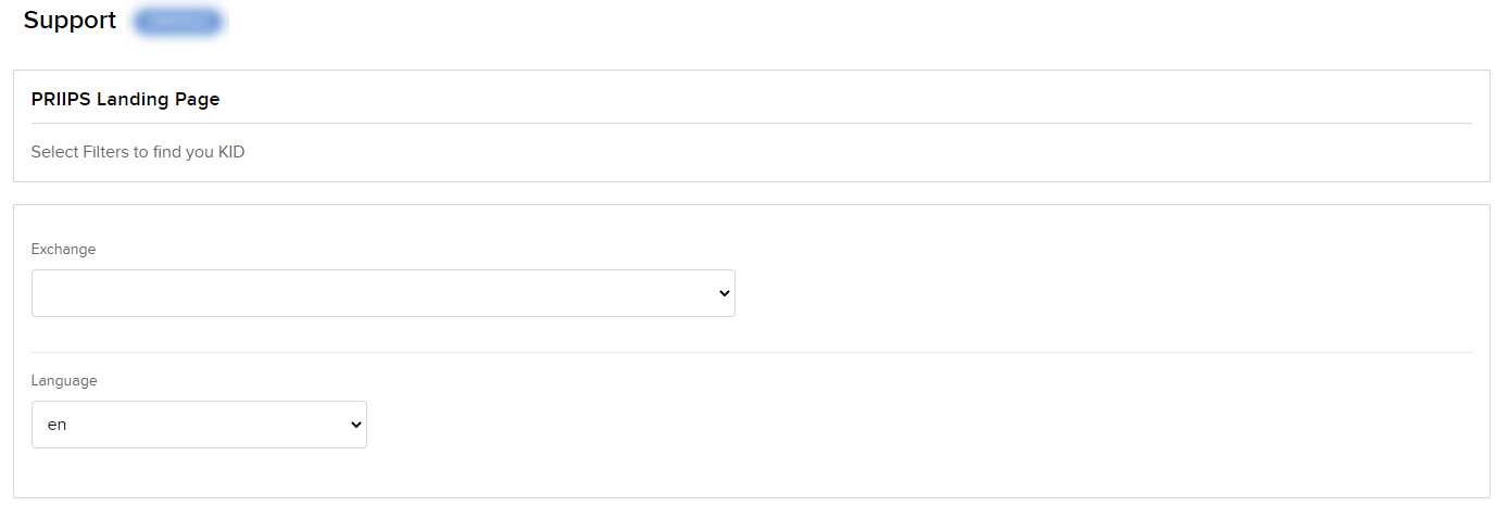 The PRIIPS KID panel in org. portal. 