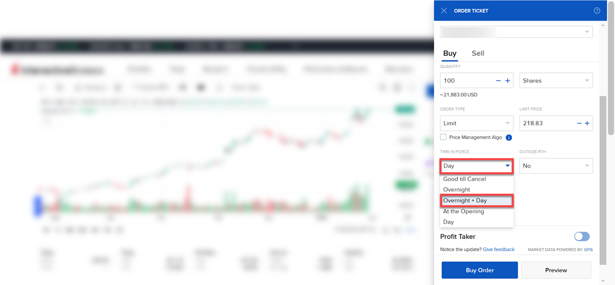 The Client Portal Overnight and Day SMART Order Menu
