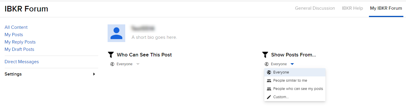 Image displays forum post filters in Portal. 