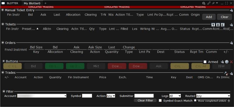 The TWS Blotter Window